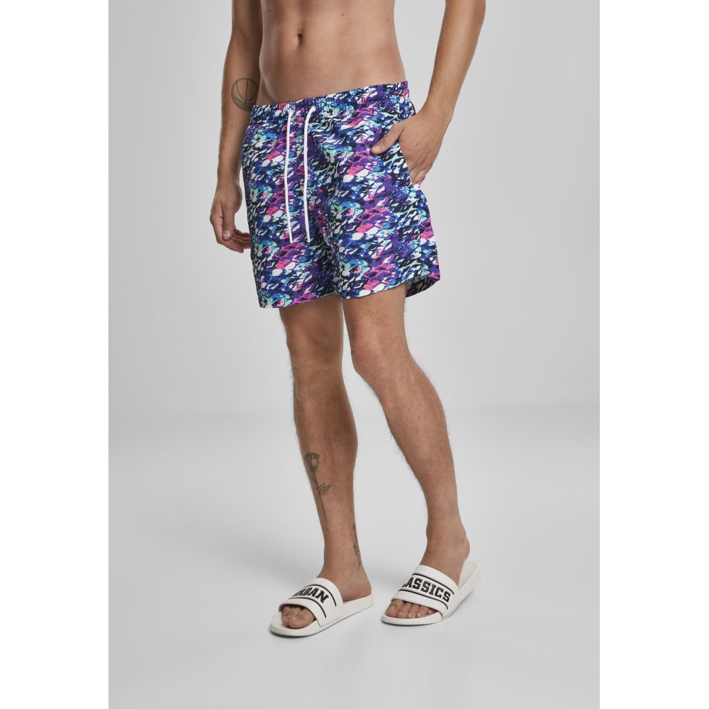 Urban Classics - Multicolor Swim shorts - Blue/Pink